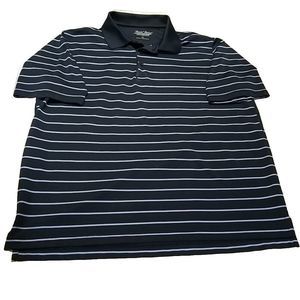 Daniel Bishop Shirt Mens Extra Large XL Polo Blue Striped Performance Golf